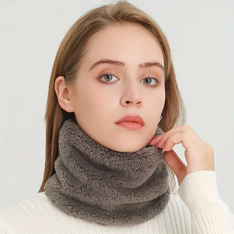 Neck Gaiter Fleece - 防風ぬいぐるみインフィニティスカーフ無地ネックゲートルかわいい防寒ネックウォーマースキーマスク女性女の子冬屋外用