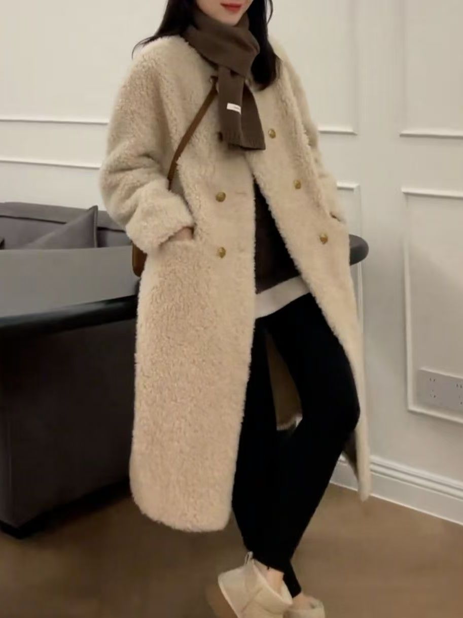 プラスサイズミッドレングスラムファージャケット厚みのある黒の - Wool Coat Peacoat のレビューと価格