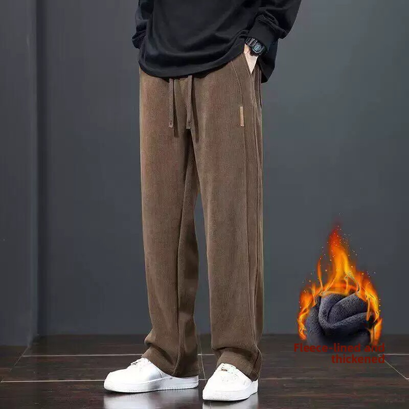メンズフリース裏地付きコーデュロイカジュアルパンツ、伸縮性ウ - Corduroy Pant Warm のレビューと価格