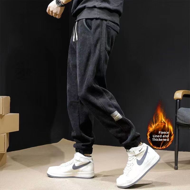 厚みのあるフリースメンズカジュアルパンツ秋冬耐摩耗性耐久性の - Corduroy Pant Warm のレビューと価格