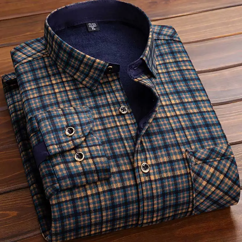 メンズ フリースシャツ 2026年 秋冬用 長袖 チェック柄 - Flannel Shirt Lined のレビューと価格