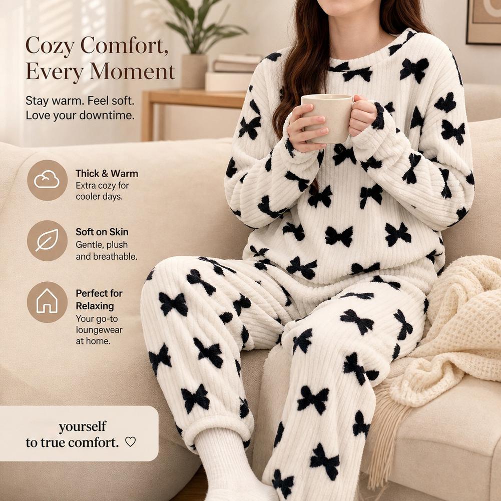 レディース パジャマ コーラルフリース素材のクマ柄パジャマセ - Corduroy Pant Warm のレビューと価格