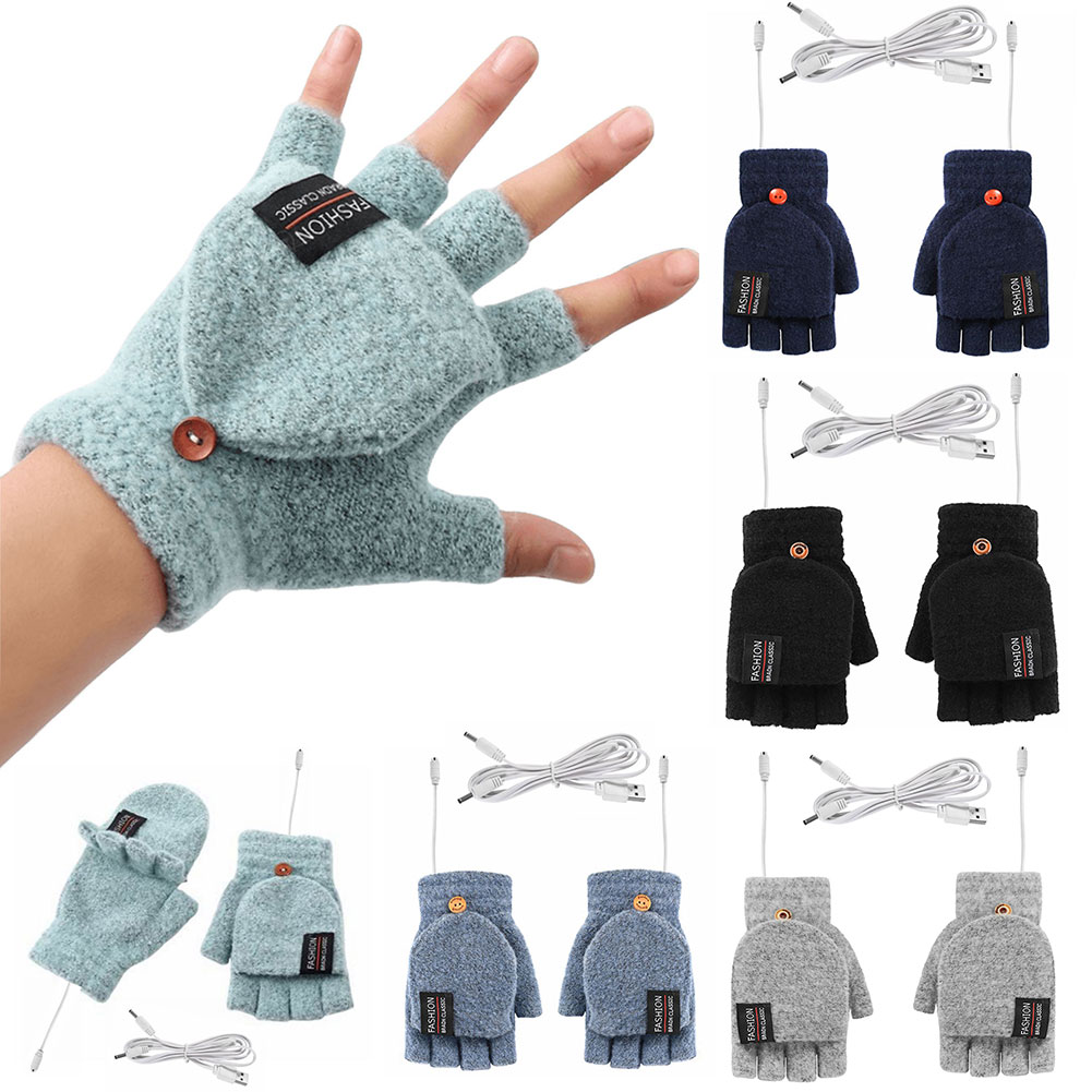 両面加熱式手袋、洗濯可能、充電式、指先が開いたデザイン、暖か - Hand Warmer Electric のレビューと価格